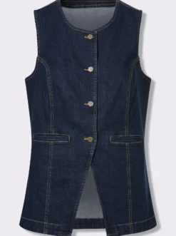 Jeansweste mit Schmuckknöpfen