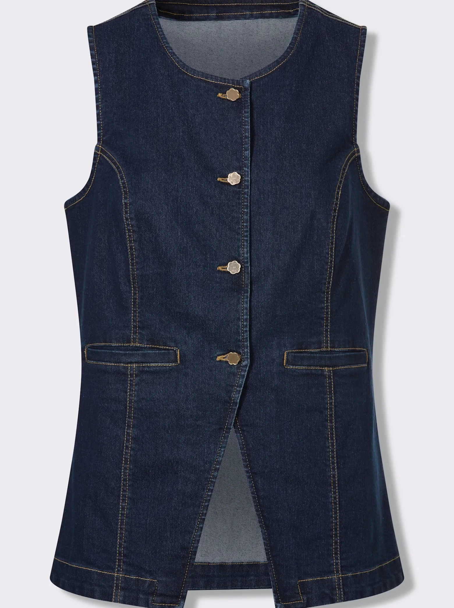 Jeansweste mit Schmuckknöpfen