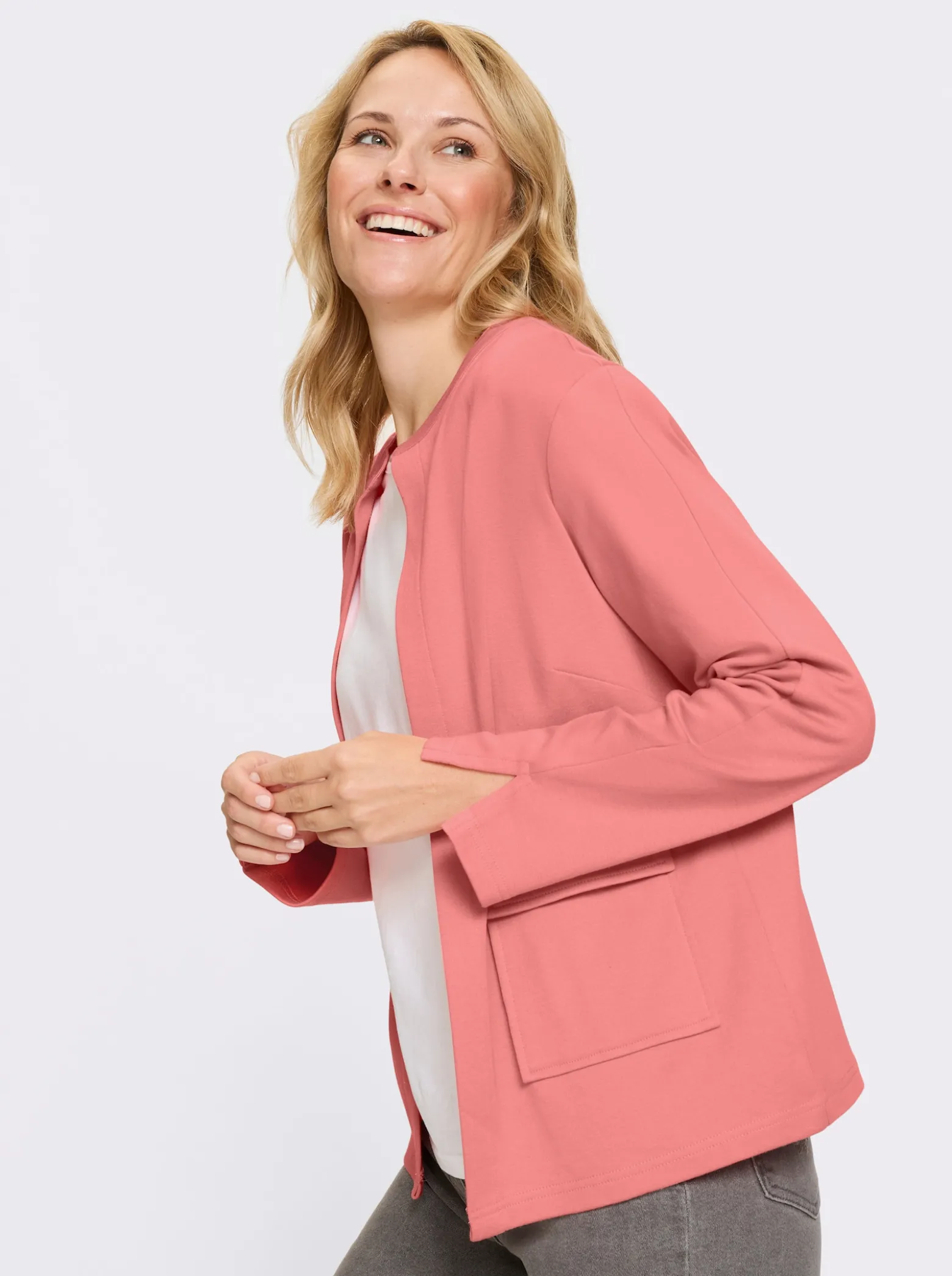 Jerseyblazer mit Brustabnähern