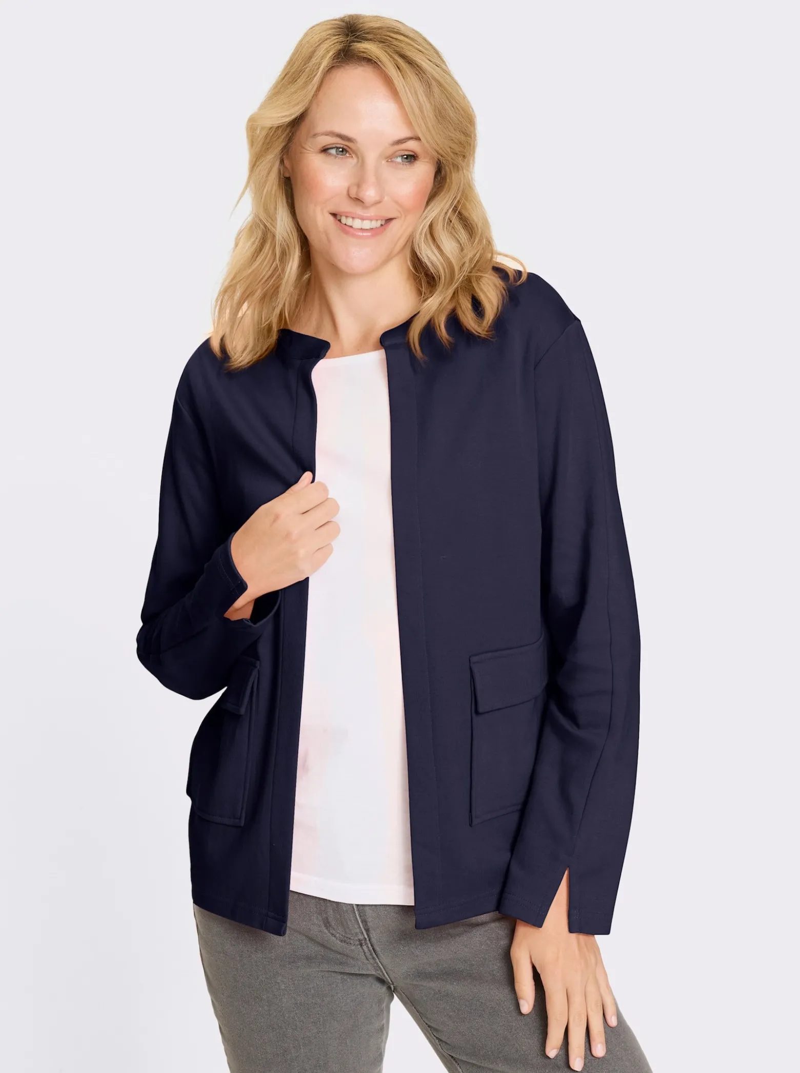 Jerseyblazer mit Brustabnähern