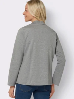 Jerseyblazer mit Umlegekragen, kurz geschnitten