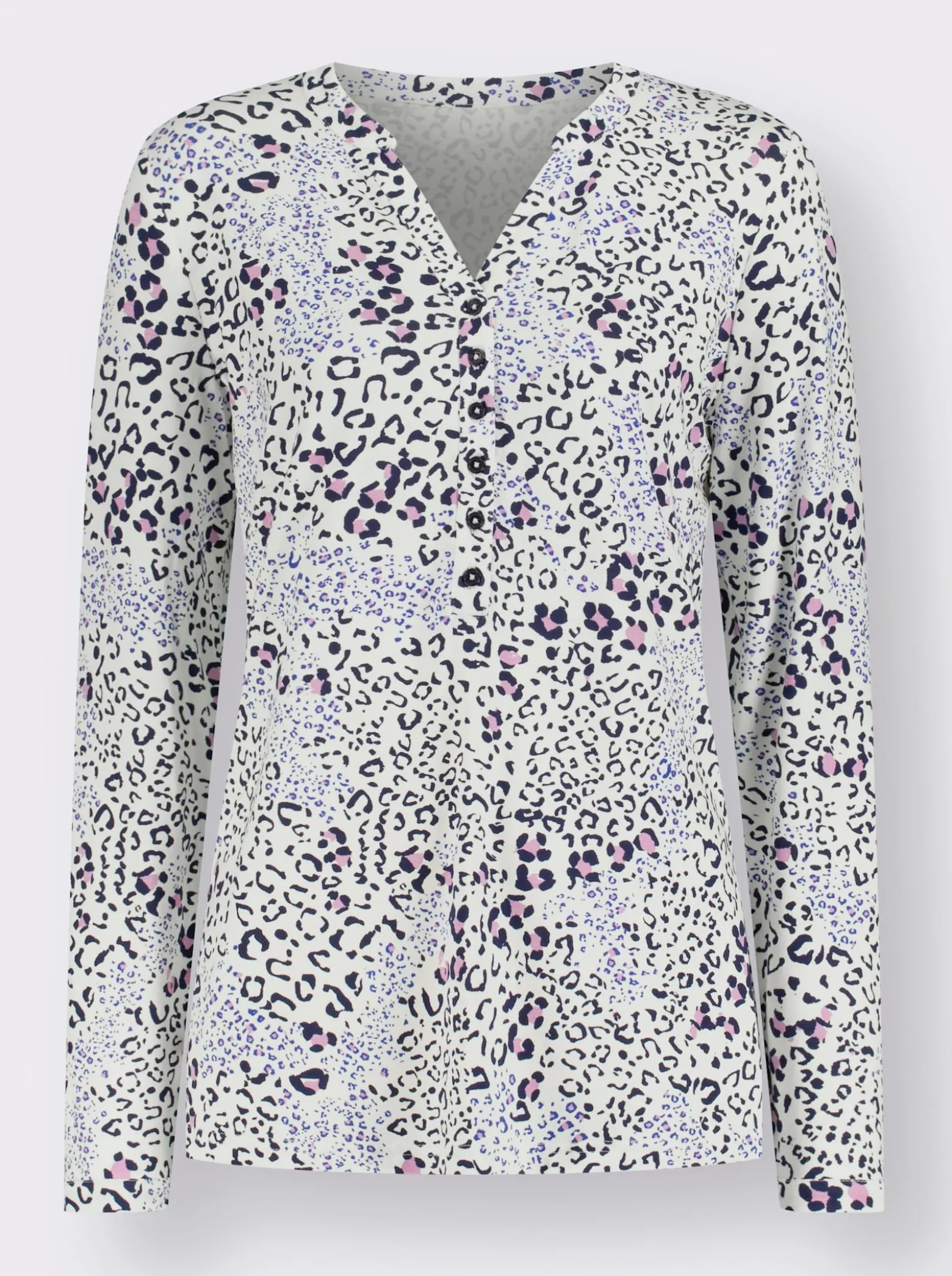 Jersey-Bluse mit Knopfleiste