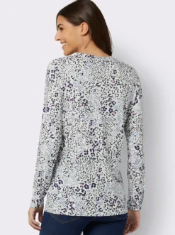 Jersey-Bluse mit Knopfleiste