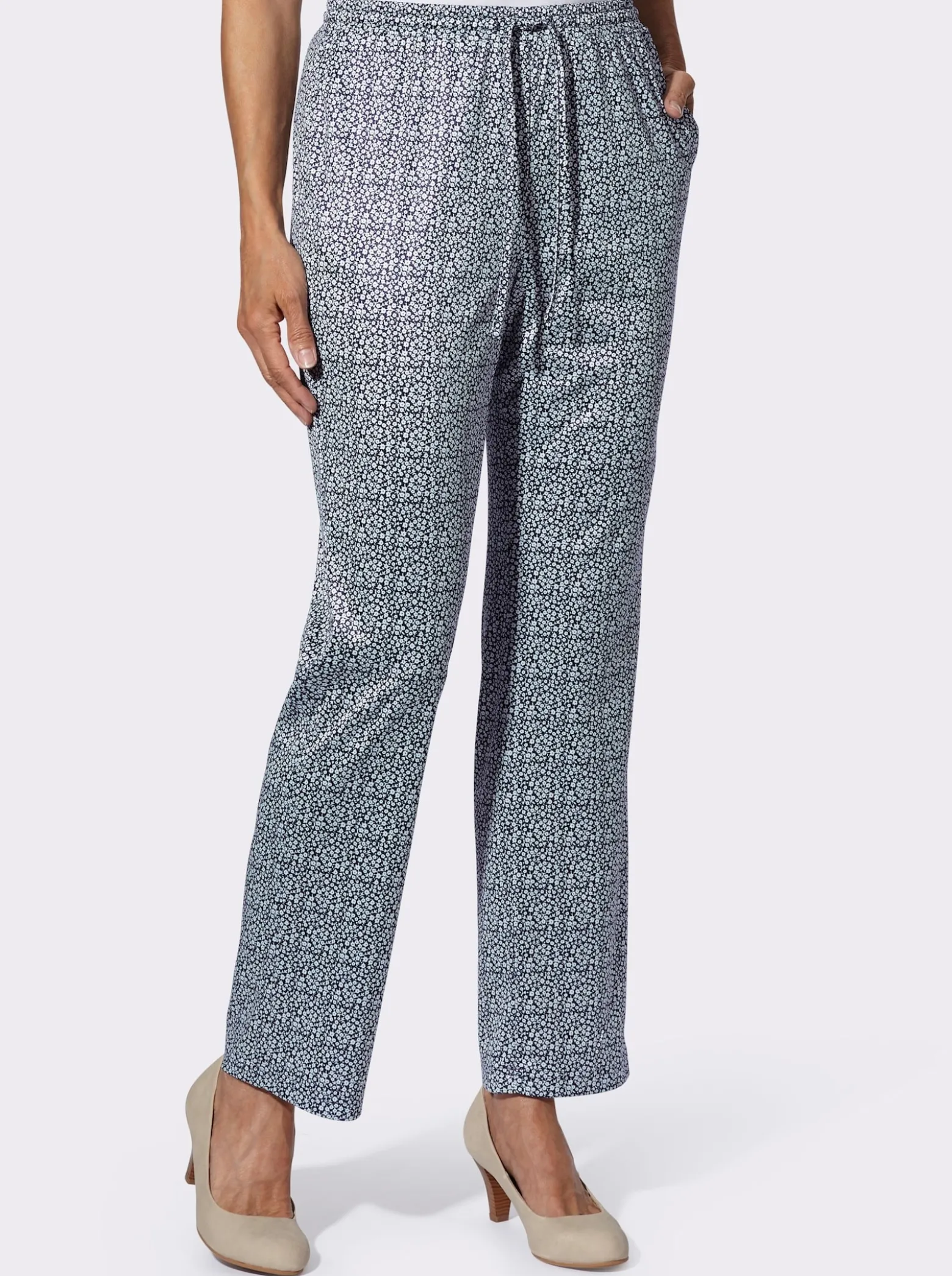 Jerseyhose in floralem Dessin