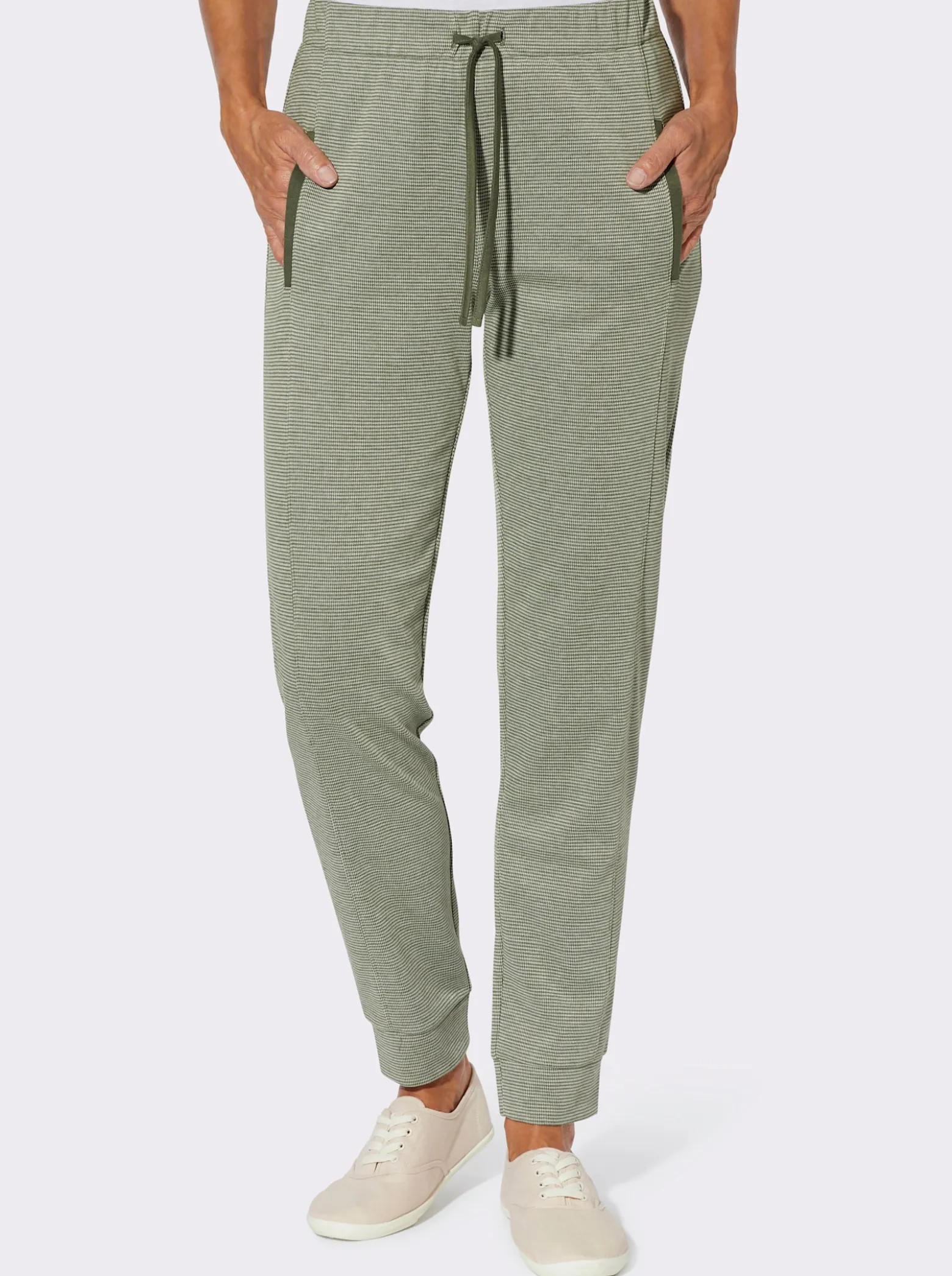 Jerseyhose in Melange-Optik