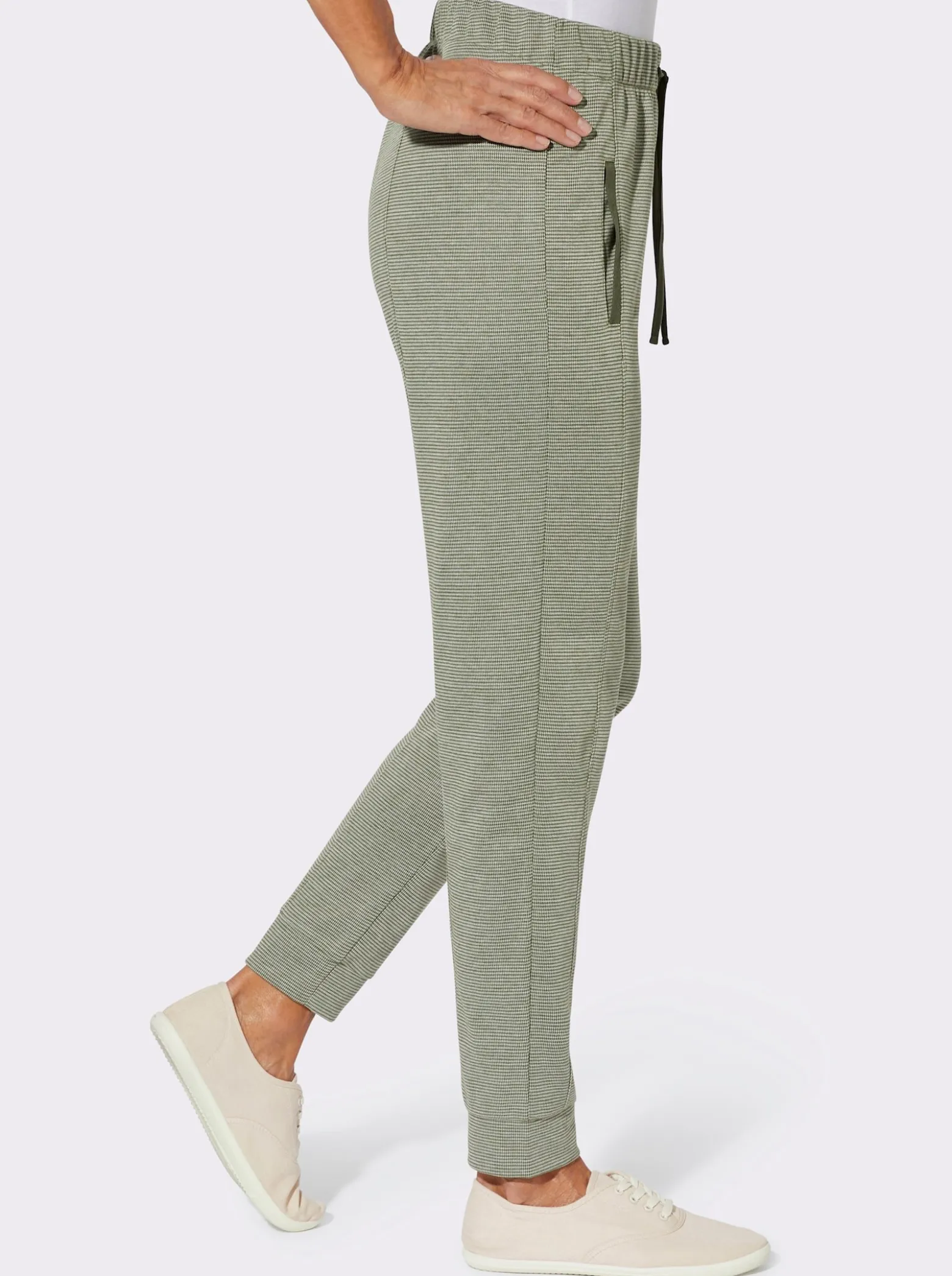 Jerseyhose in Melange-Optik