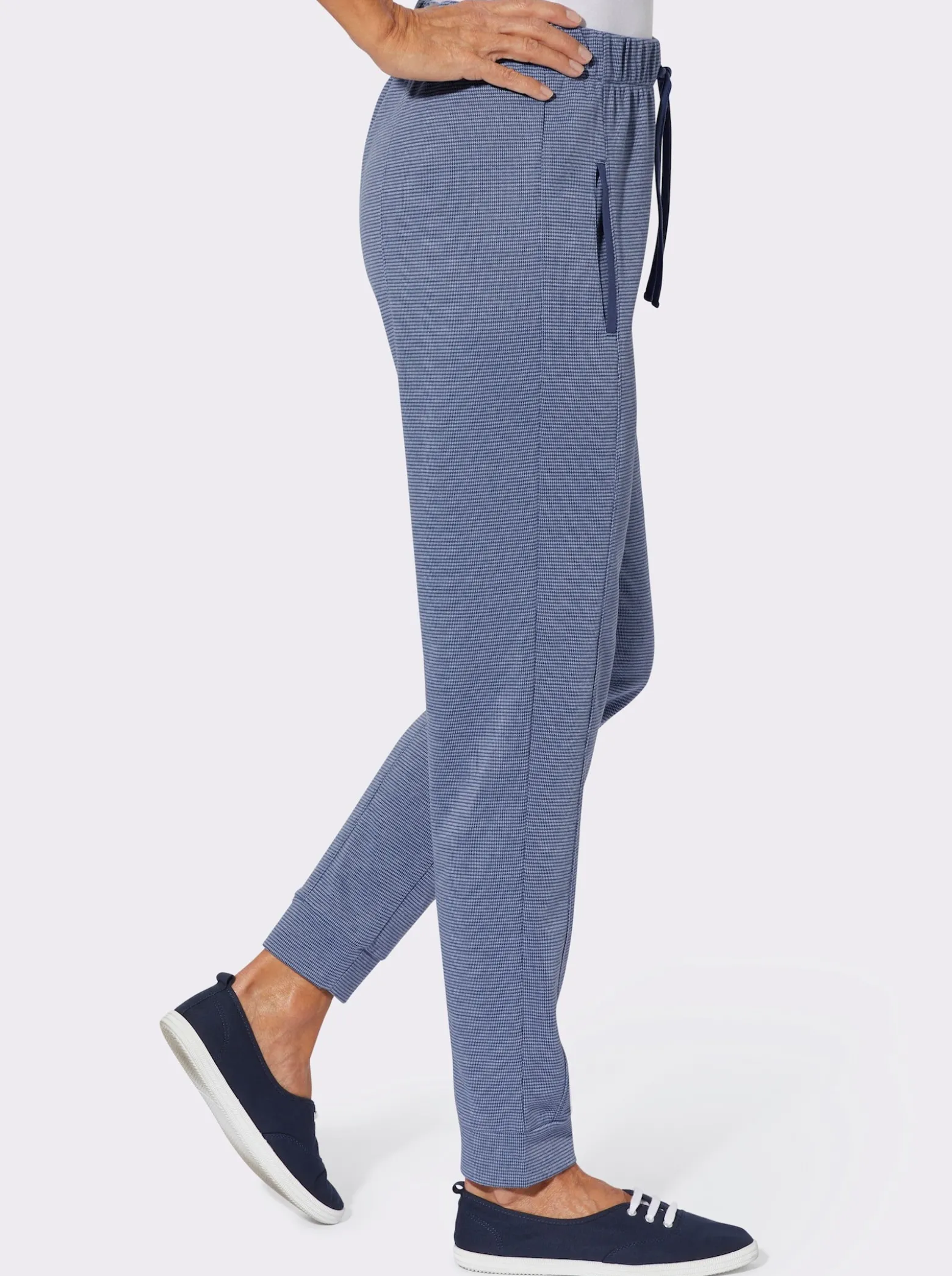 Jerseyhose in Melange-Optik