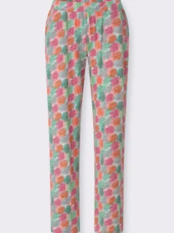 Jerseyhose mit Blätter-Druck
