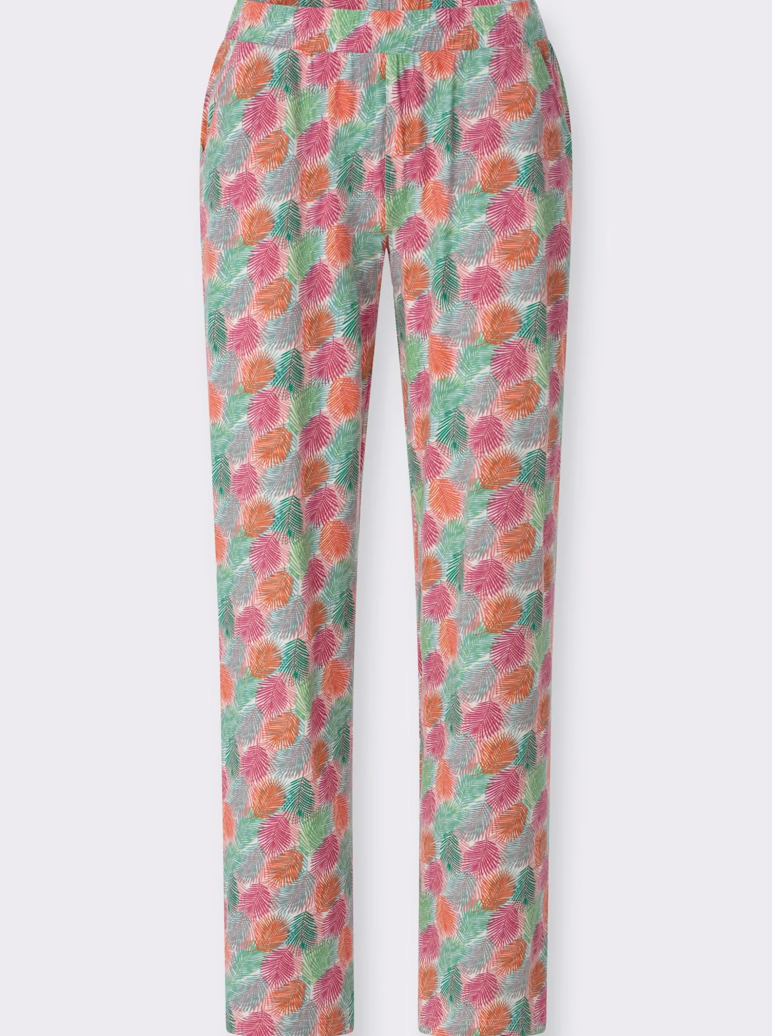 Jerseyhose mit Blätter-Druck