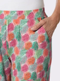 Jerseyhose mit Blätter-Druck