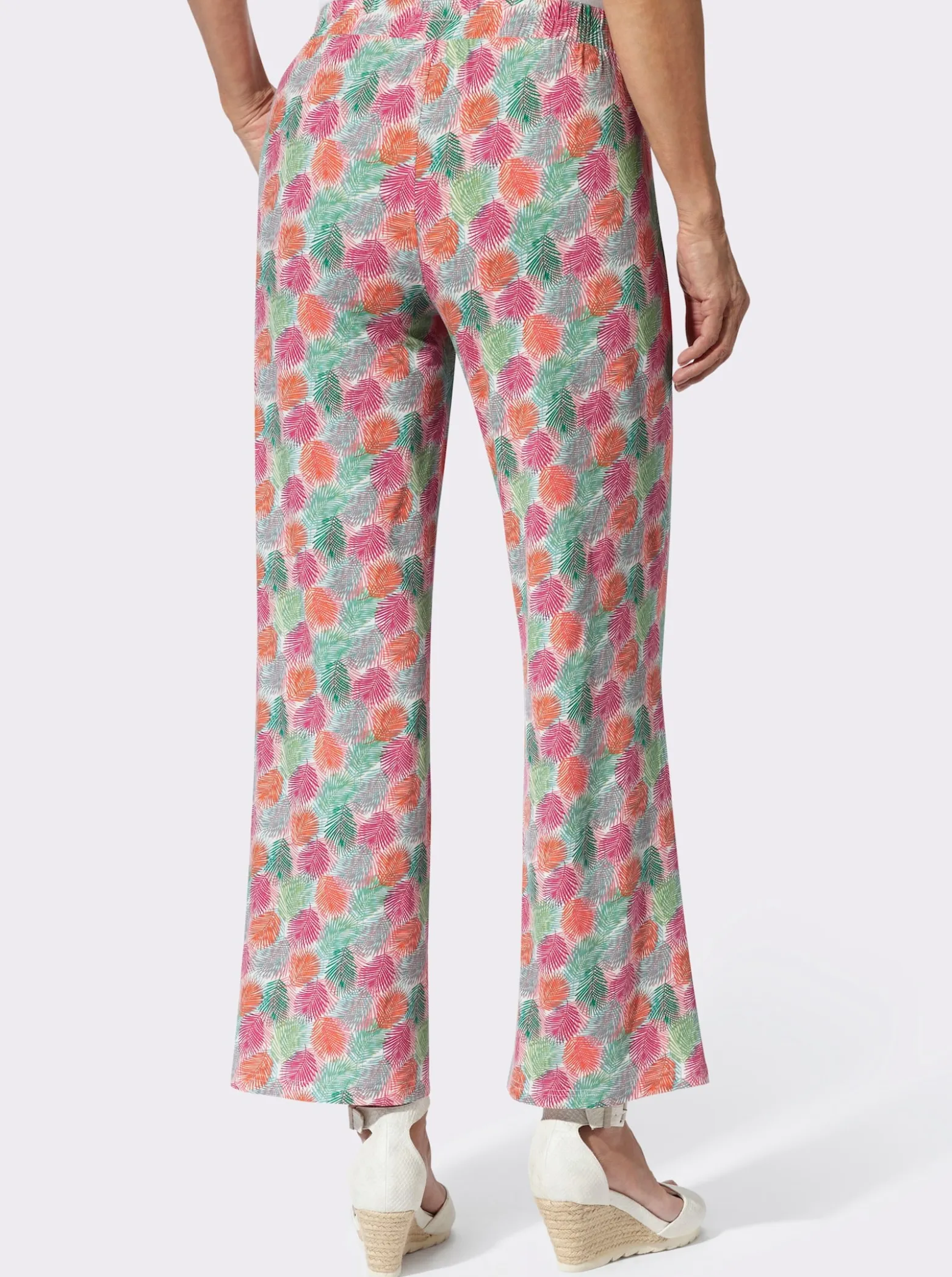 Jerseyhose mit Blätter-Druck