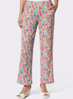 Jerseyhose mit Blätter-Druck