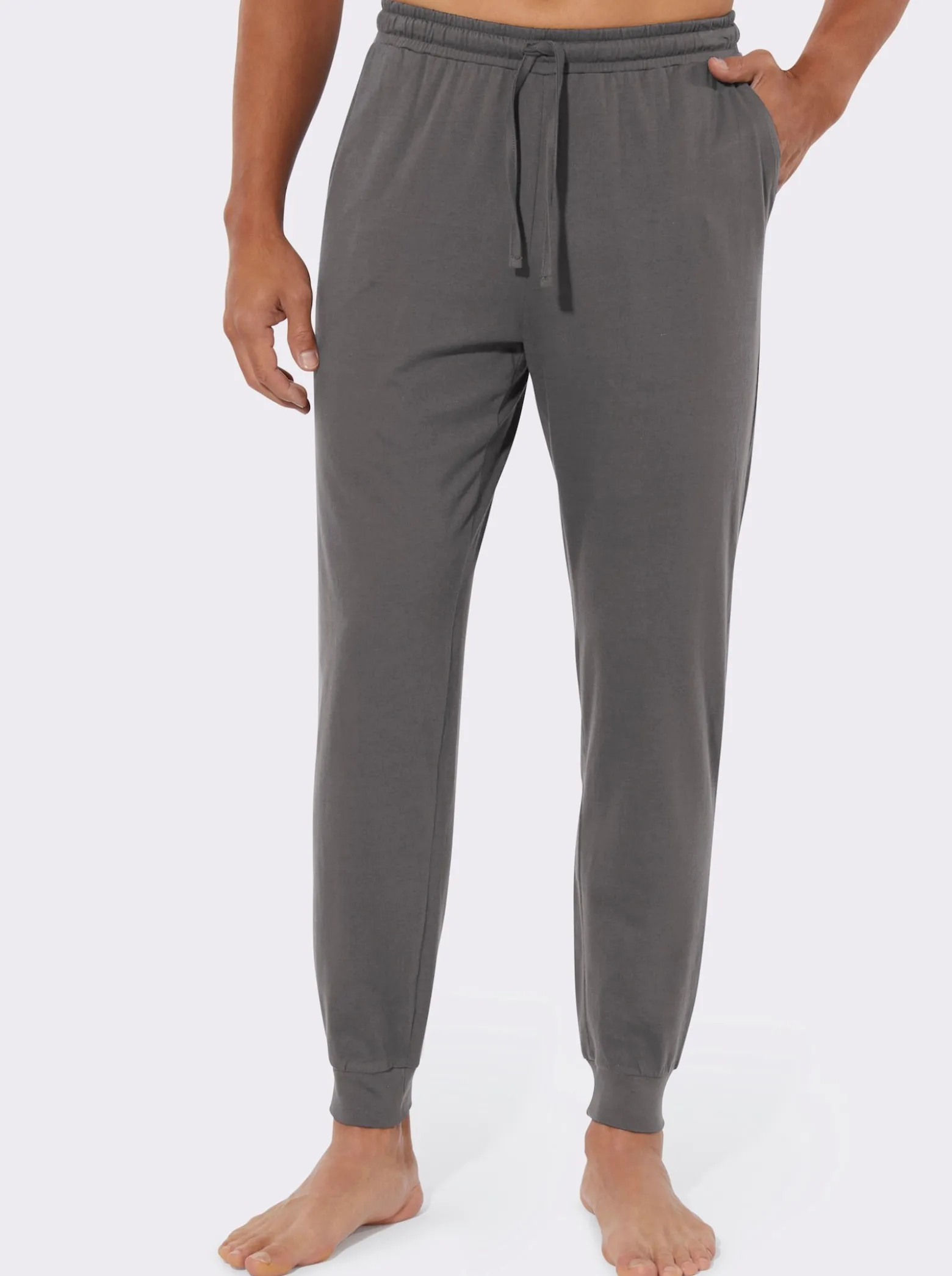 Jerseyhose mit elastischen Rippbündchen