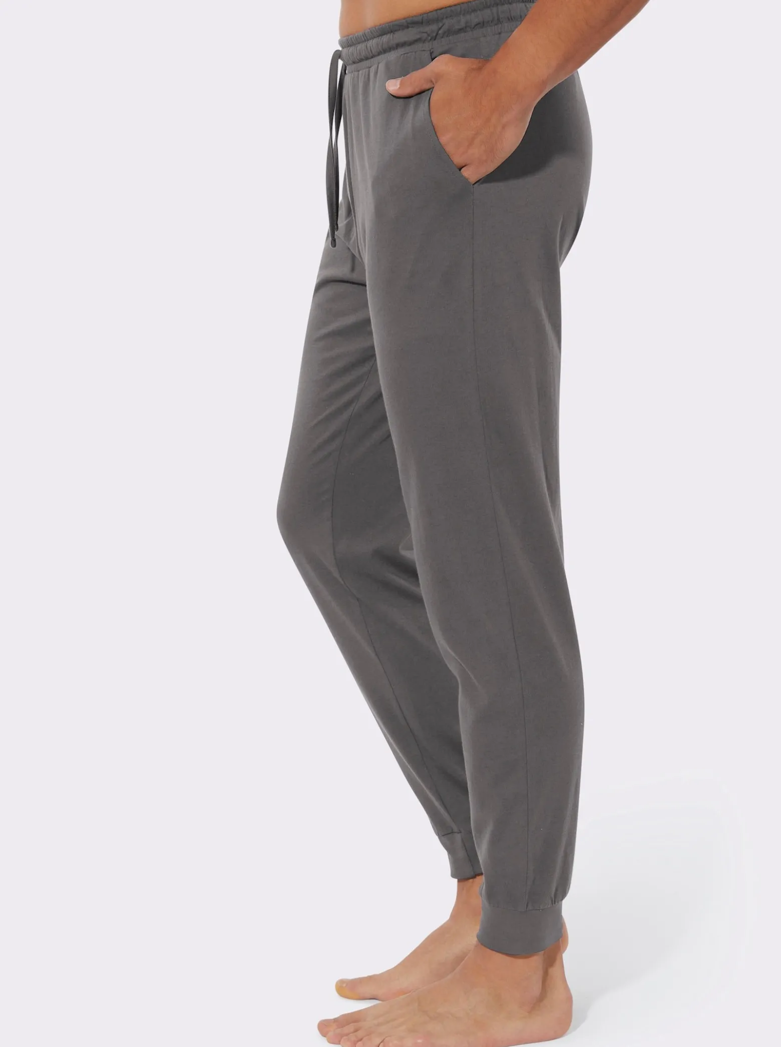Jerseyhose mit elastischen Rippbündchen