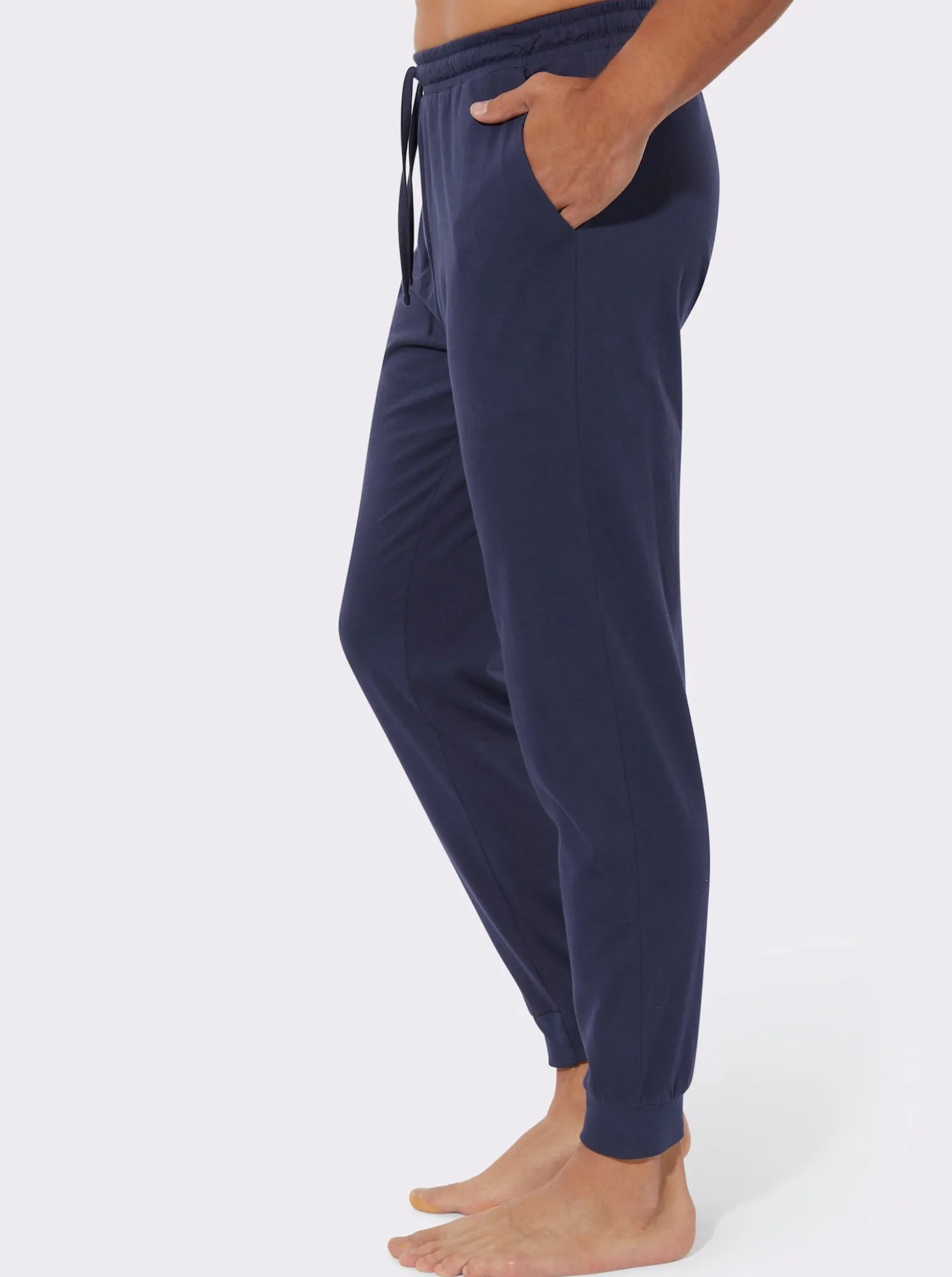 Jerseyhose mit elastischen Rippbündchen