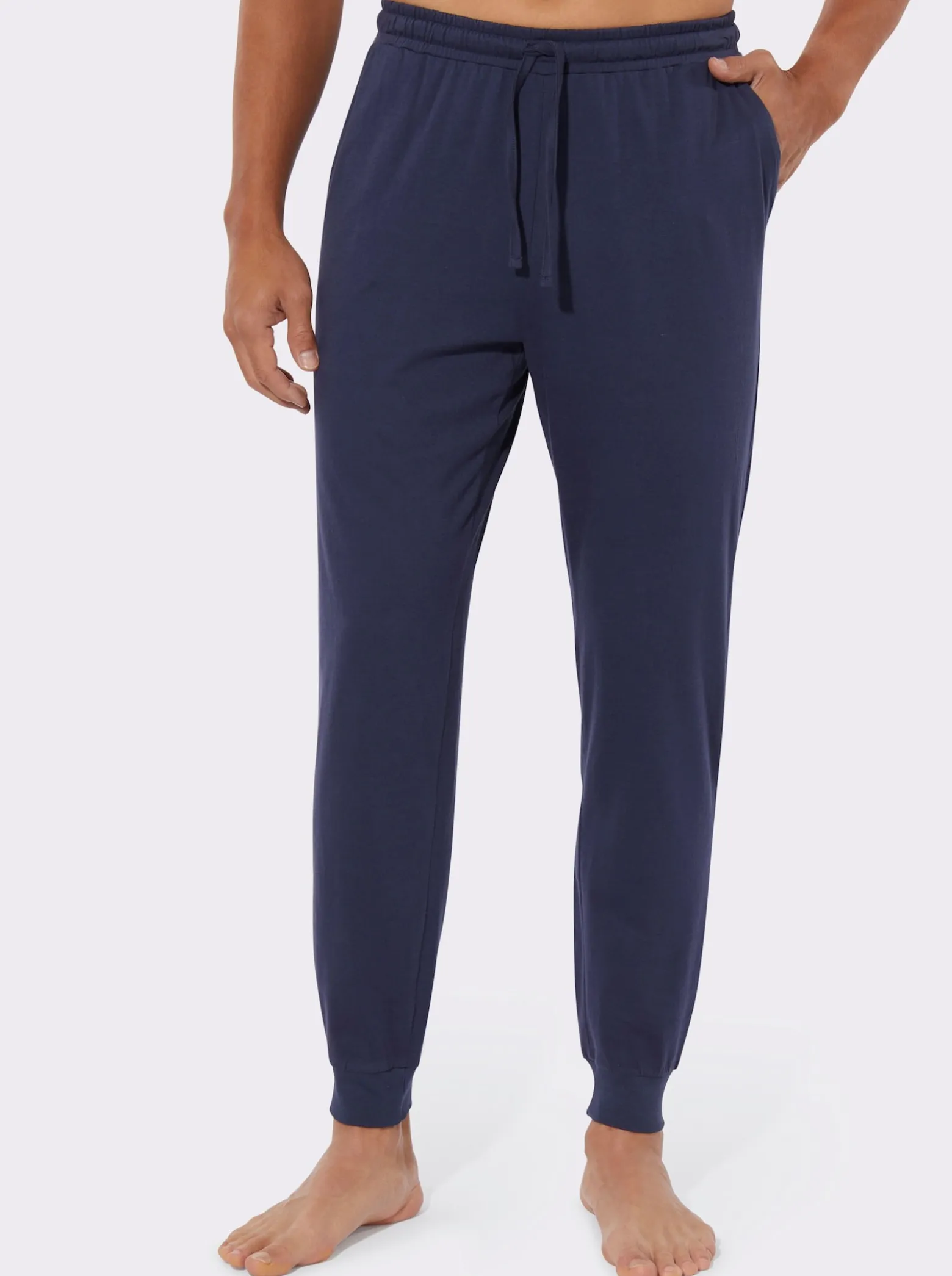 Jerseyhose mit elastischen Rippbündchen