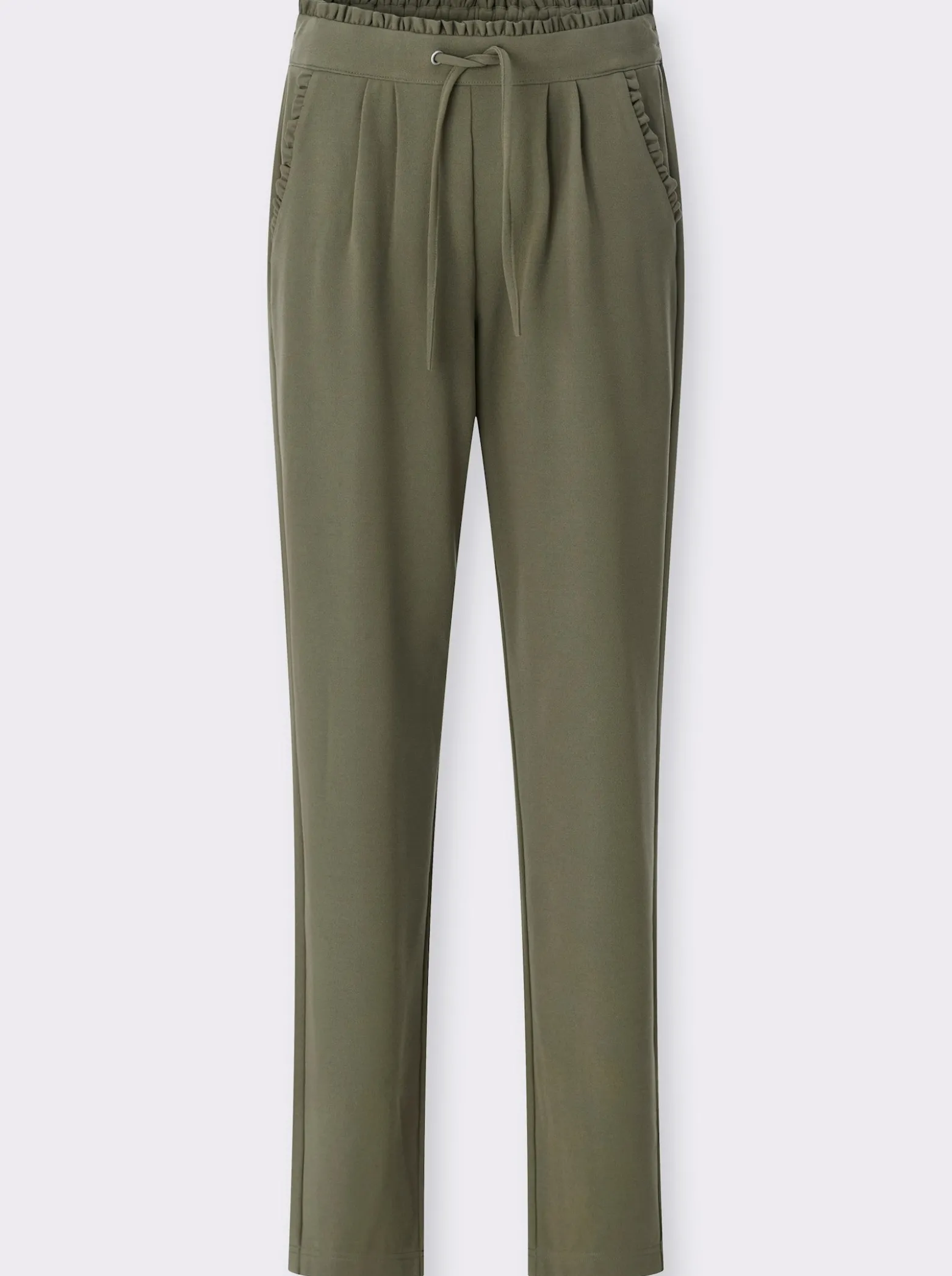 Jerseyhose mit Rüschen am Dehnbund