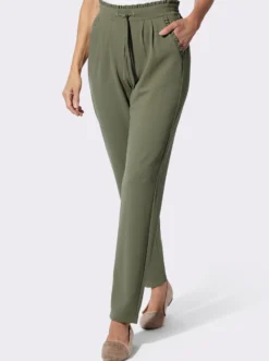 Jerseyhose mit Rüschen am Dehnbund