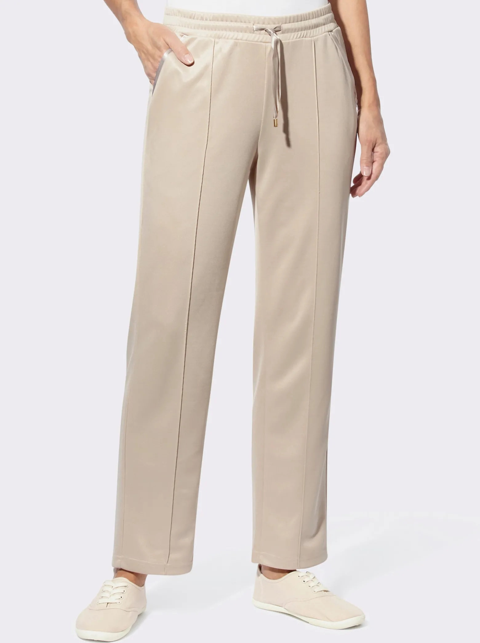 Jerseyhose mit Satin-Details