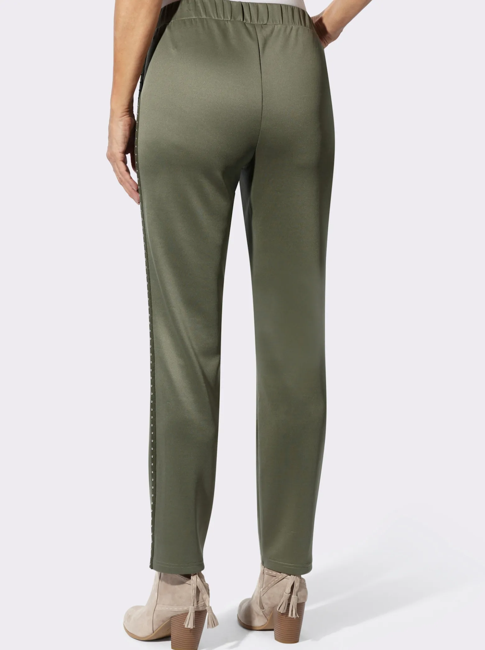 Jerseyhose mit Zierband an den Seitennähten