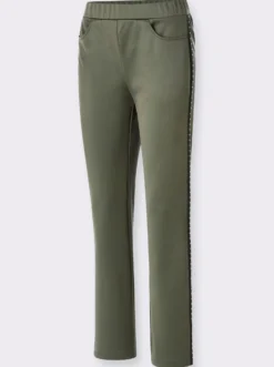 Jerseyhose mit Zierband an den Seitennähten