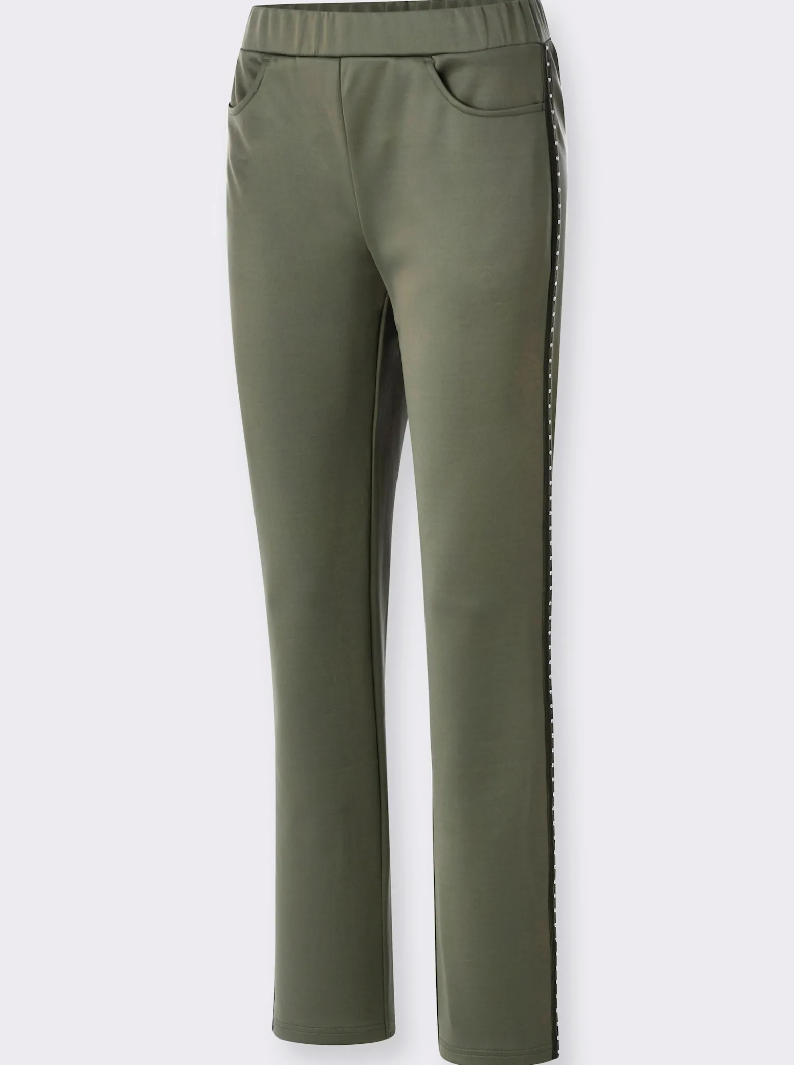 Jerseyhose mit Zierband an den Seitennähten