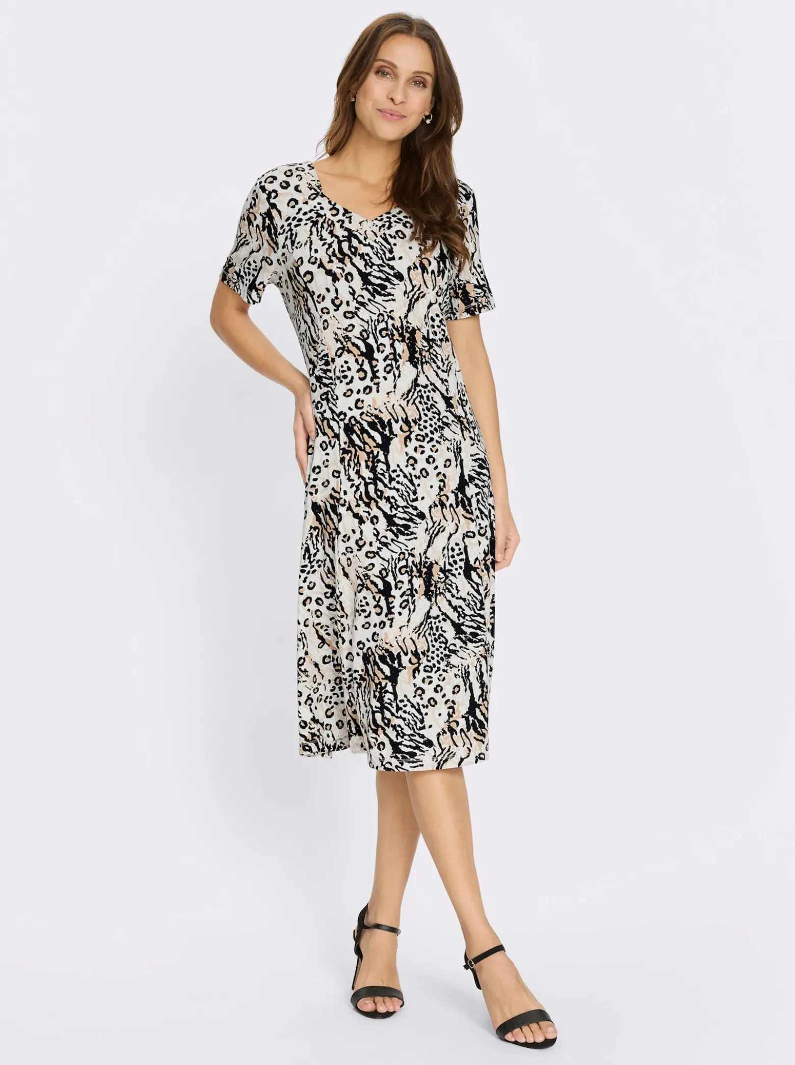 Jerseykleid im Animal-Dessin
