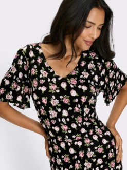 Jerseykleid im Blüten-Dessin