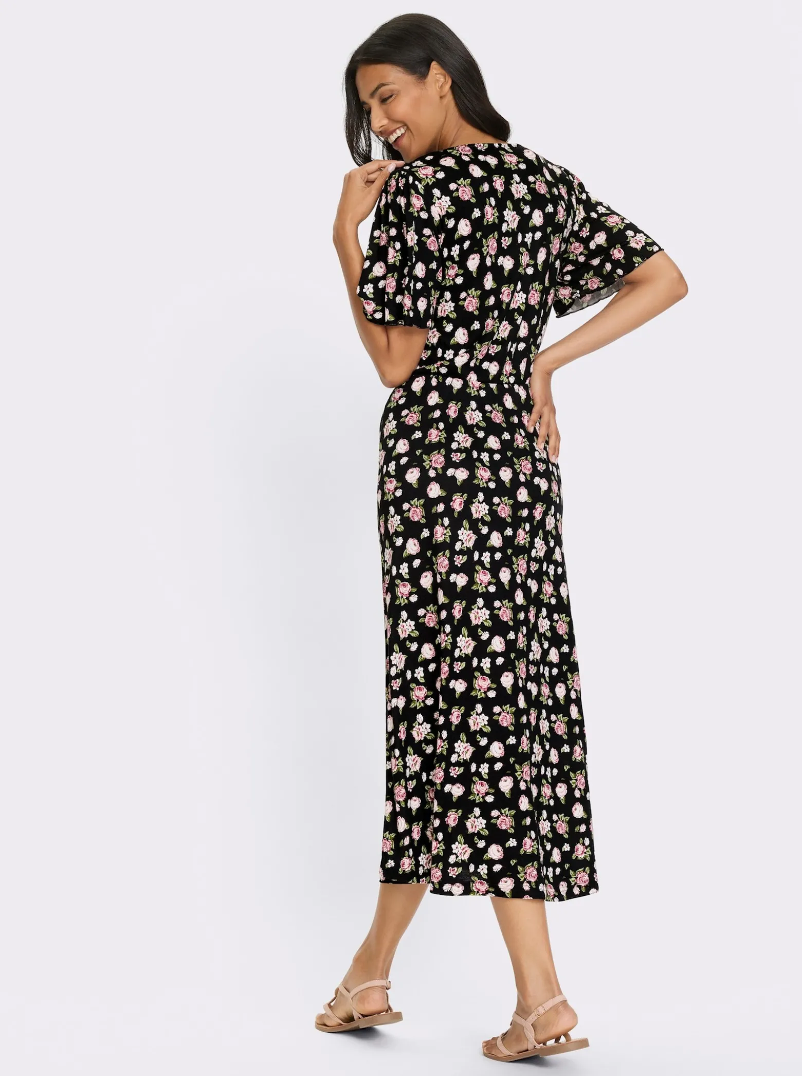 Jerseykleid im Blüten-Dessin