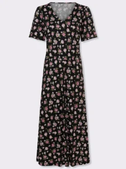 Jerseykleid im Blüten-Dessin