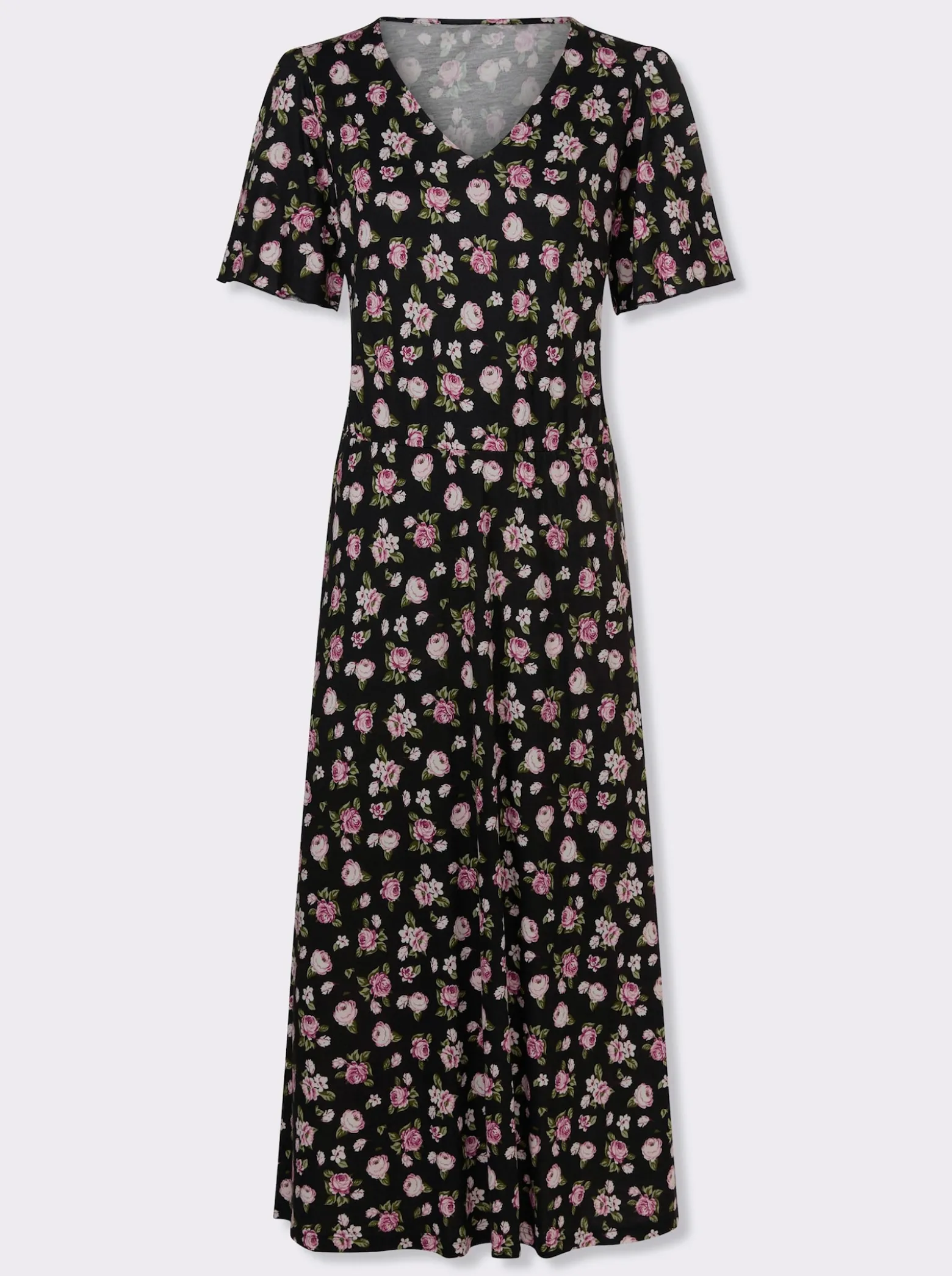 Jerseykleid im Blüten-Dessin