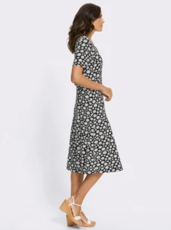 Jerseykleid im Blütendruck allover