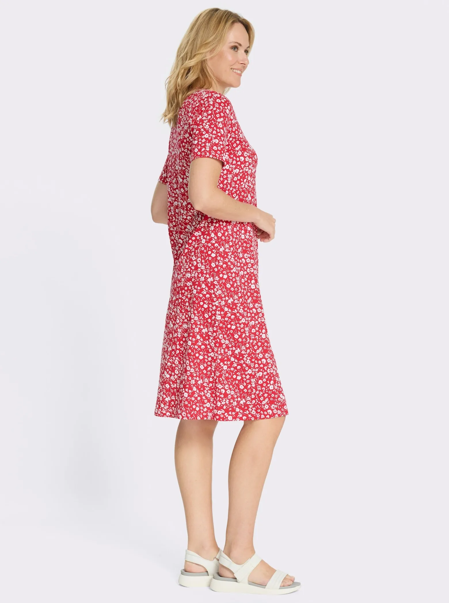 Jerseykleid im Millesfleurs-Dessin