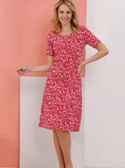 Jerseykleid im Millesfleurs-Dessin