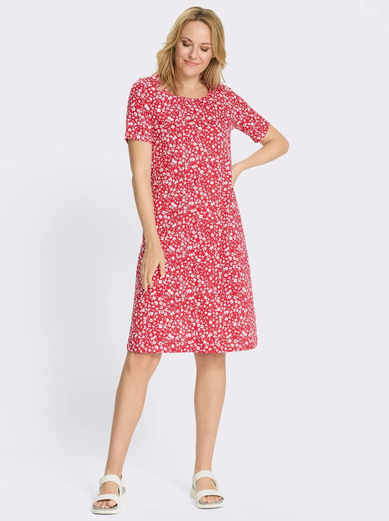 Jerseykleid im Millesfleurs-Dessin