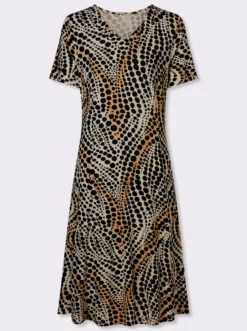 Jerseykleid im Punkte-Dessin