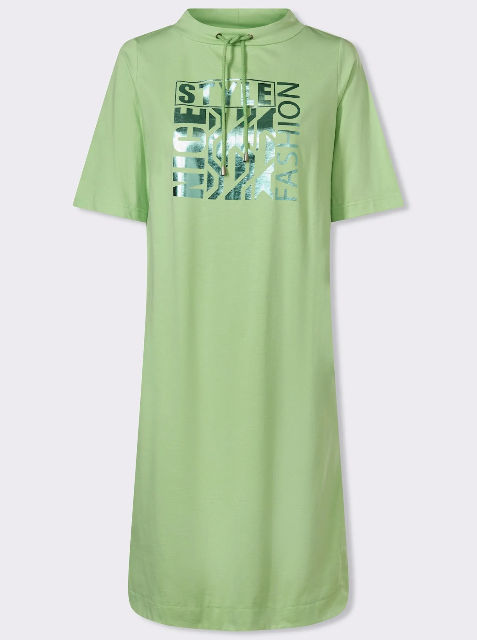 Jerseykleid mit abgerundeten Seitenschlitzen