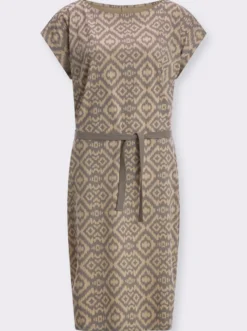 Jerseykleid mit abnehmbarem Bindegürtel