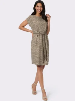 Jerseykleid mit abnehmbarem Bindegürtel