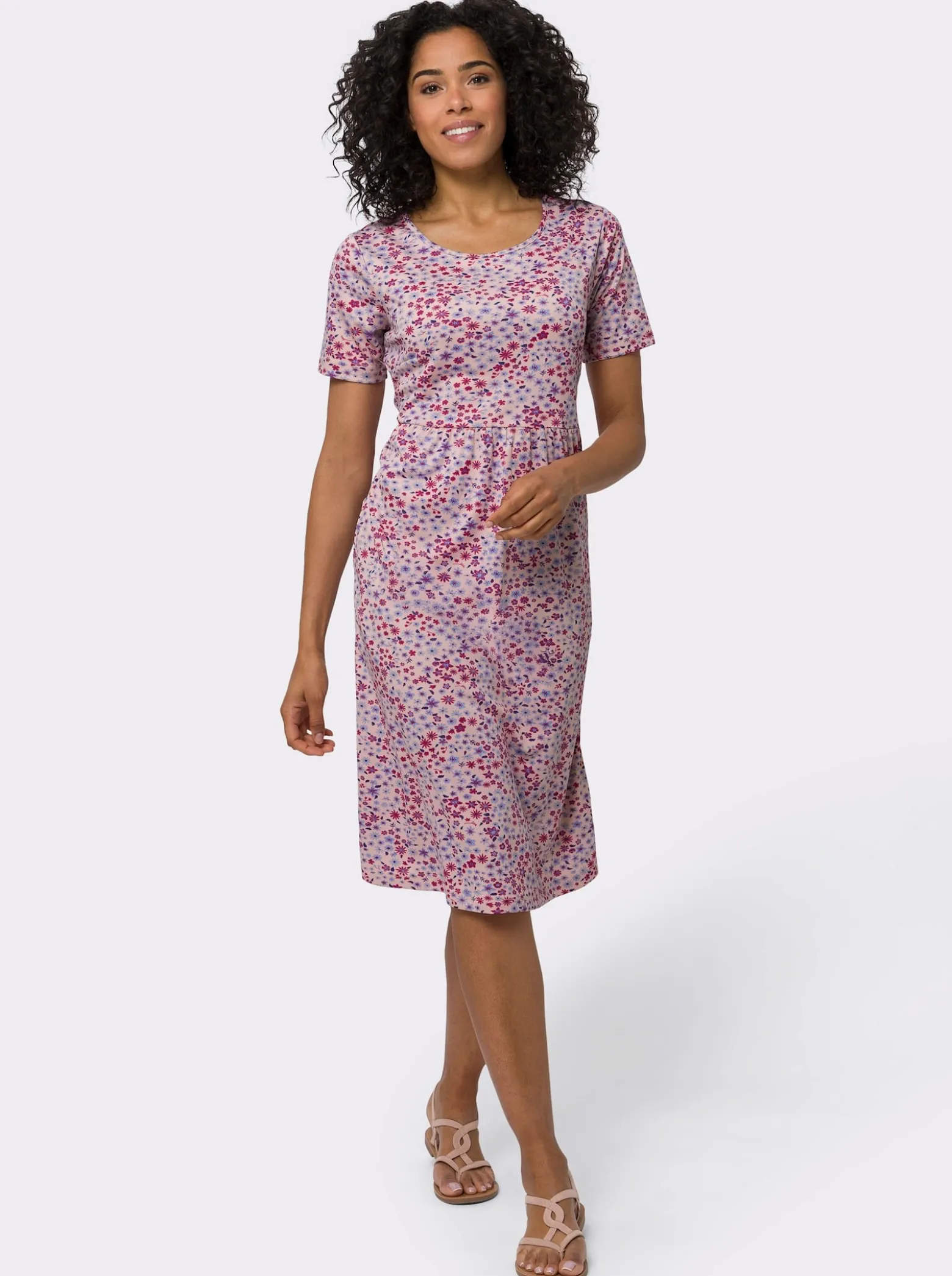 Jerseykleid mit ausgestelltem Rockteil