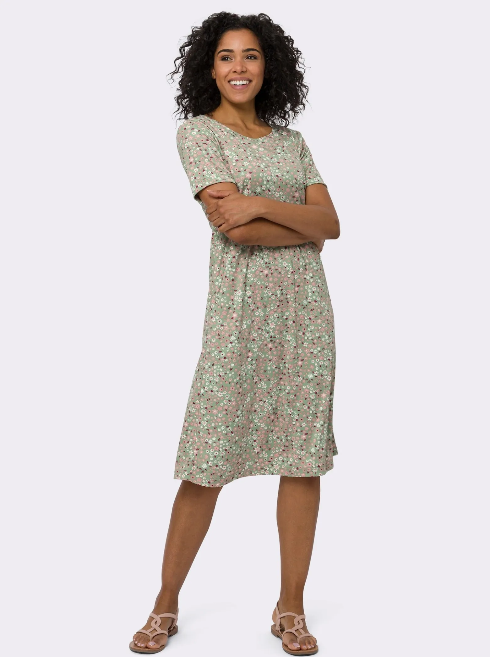 Jerseykleid mit ausgestelltem Rockteil