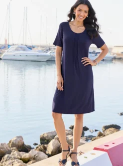 Jerseykleid mit Biesenverzierung