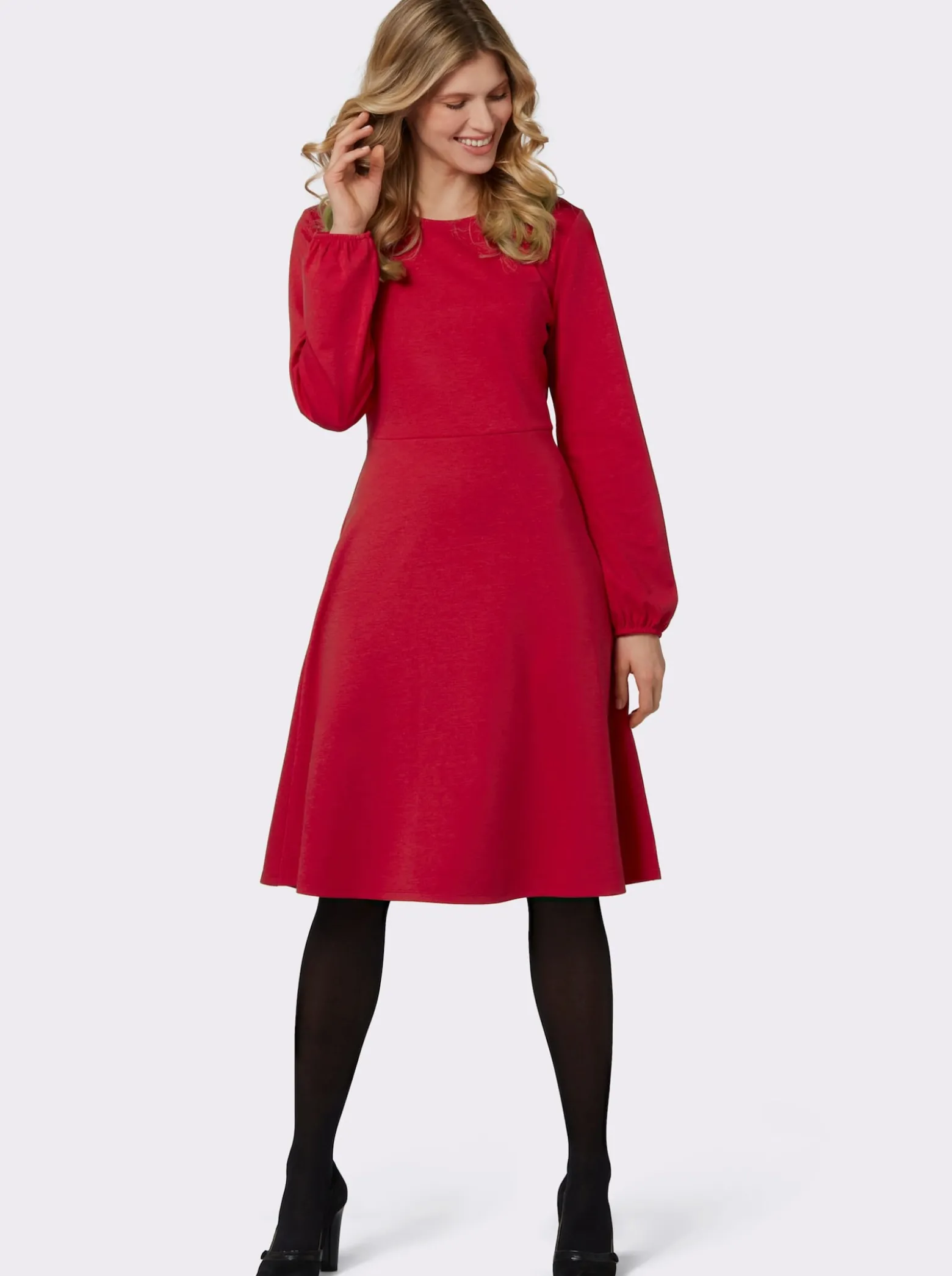 Jerseykleid mit elastischen Bündchen
