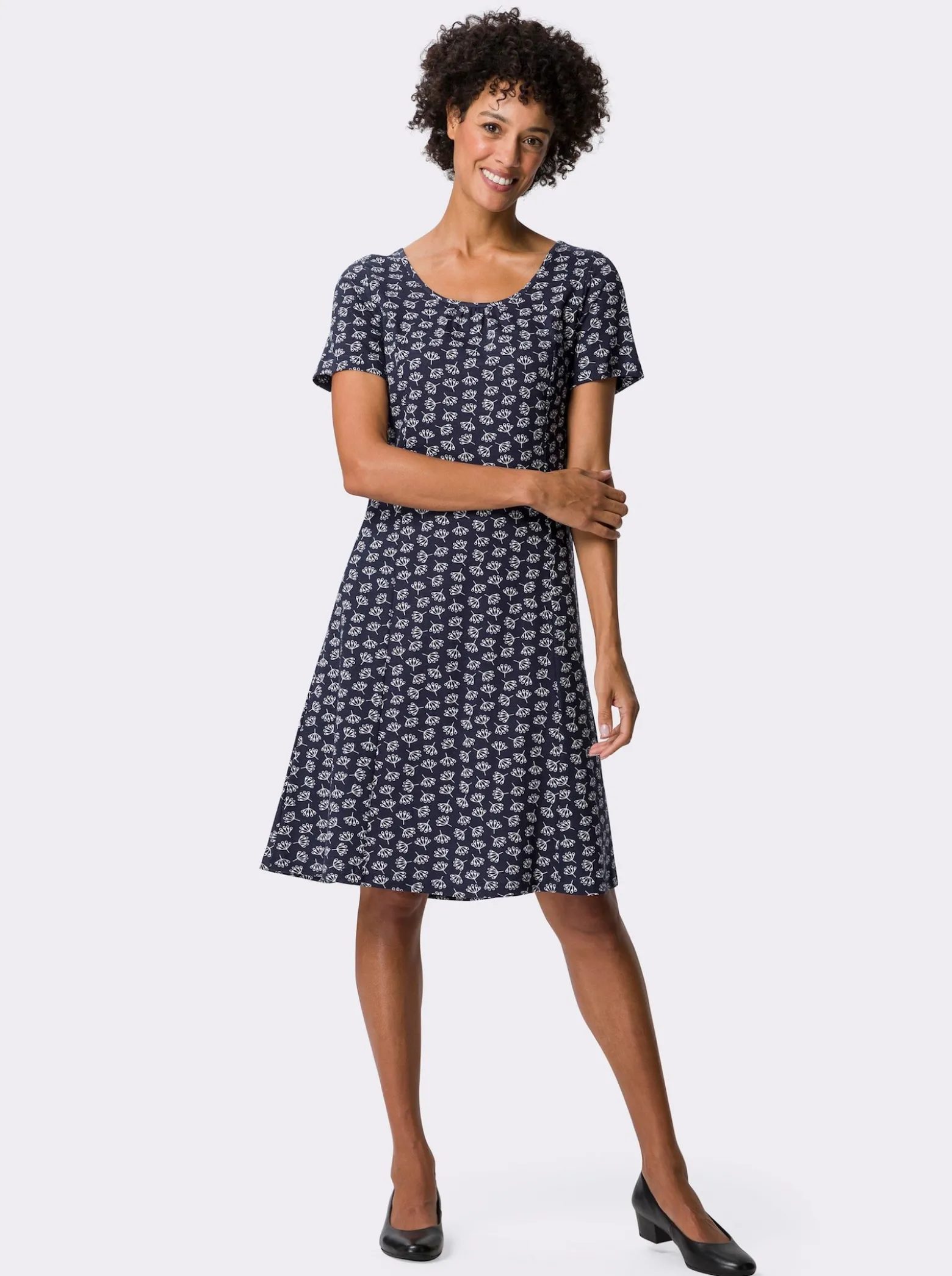 Jerseykleid mit floralem Dessin