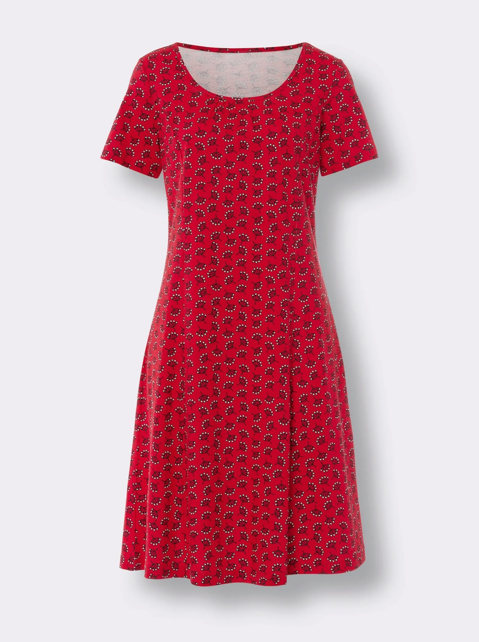 Jerseykleid mit floralem Dessin