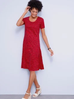 Jerseykleid mit floralem Dessin