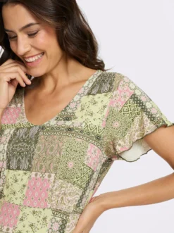 Jerseykleid mit gesmoktem Taillenband hinten