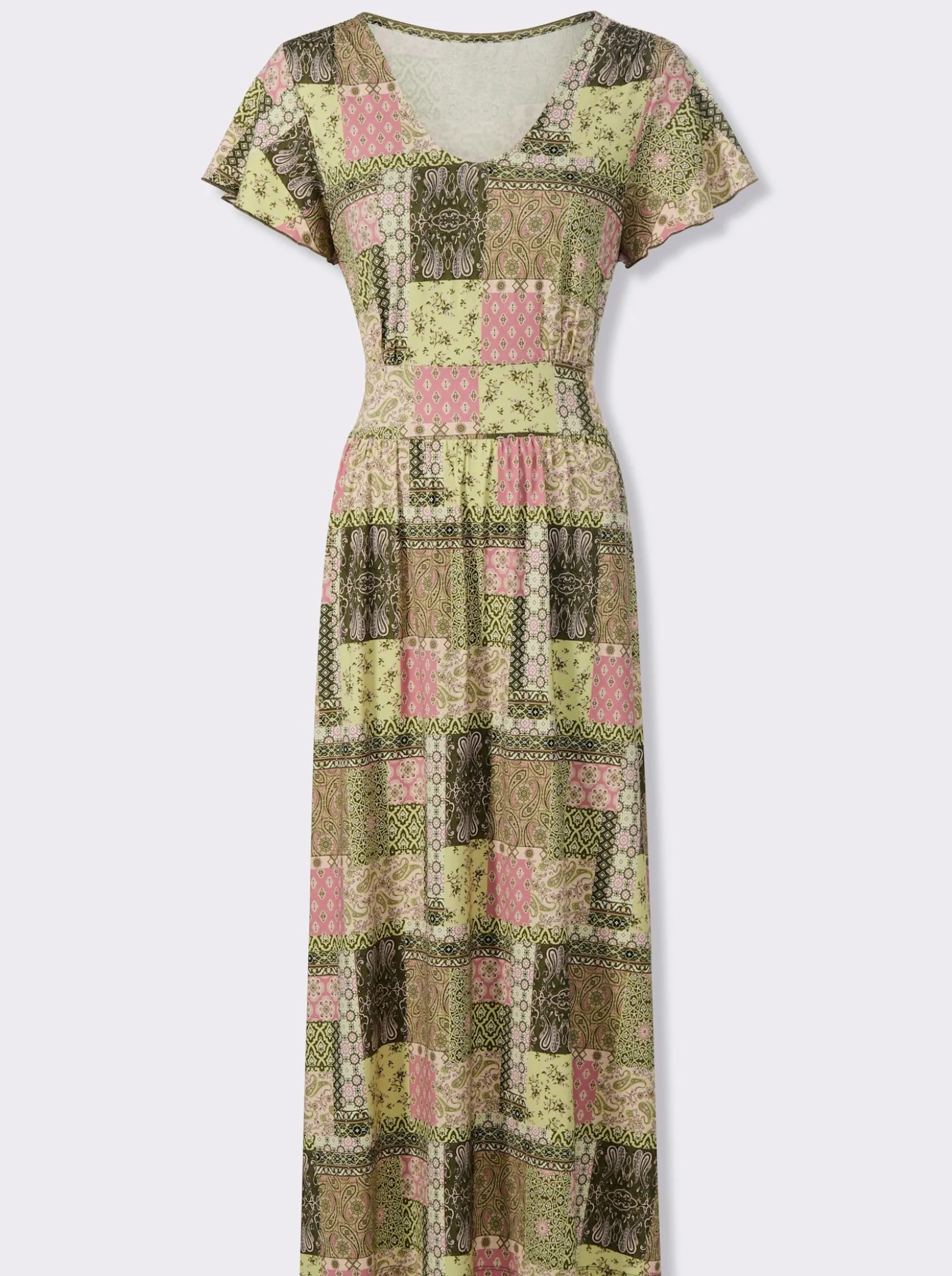 Jerseykleid mit gesmoktem Taillenband hinten