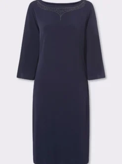 Jerseykleid mit Glitzersteinchen-Verzierung