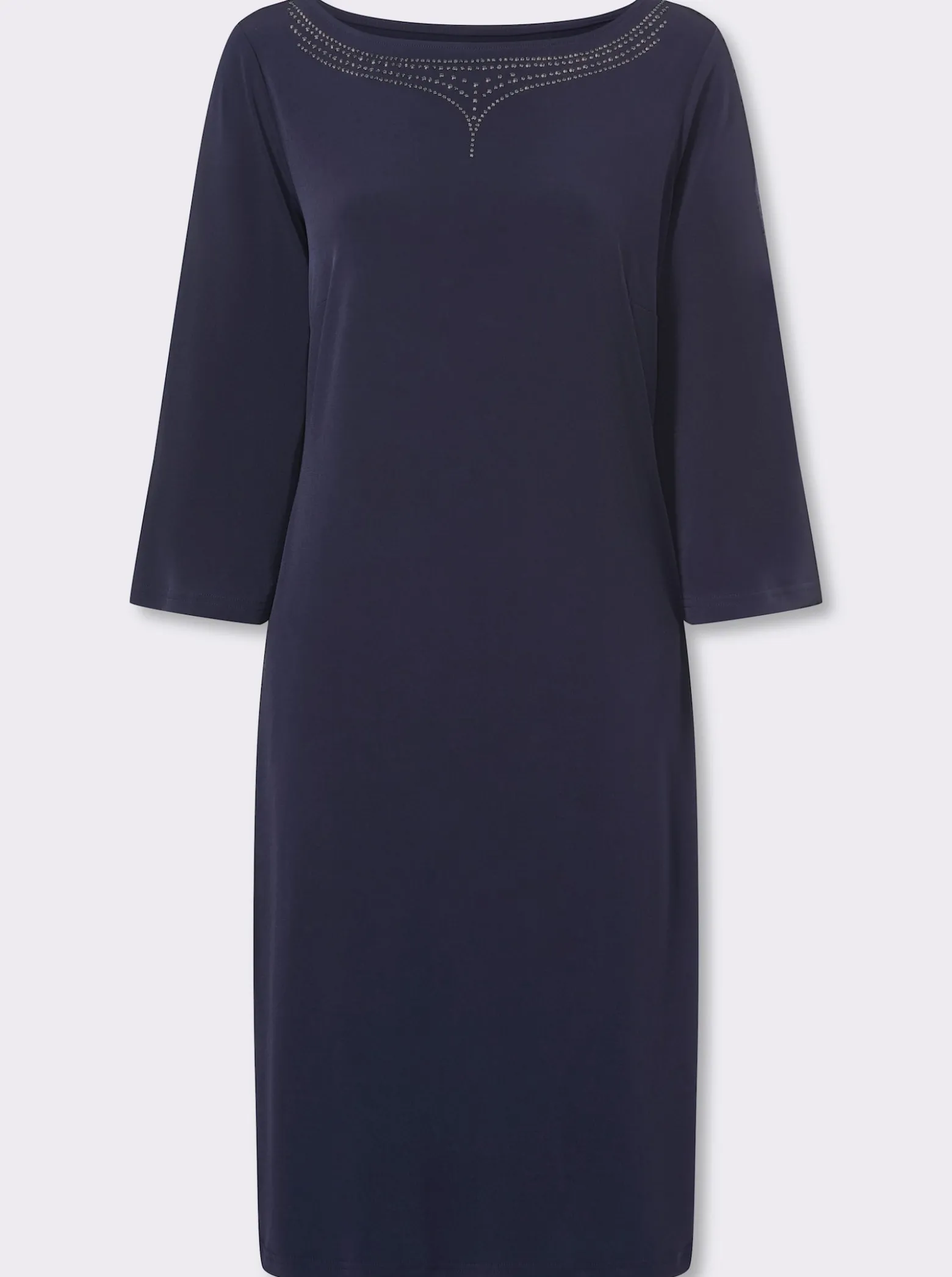 Jerseykleid mit Glitzersteinchen-Verzierung